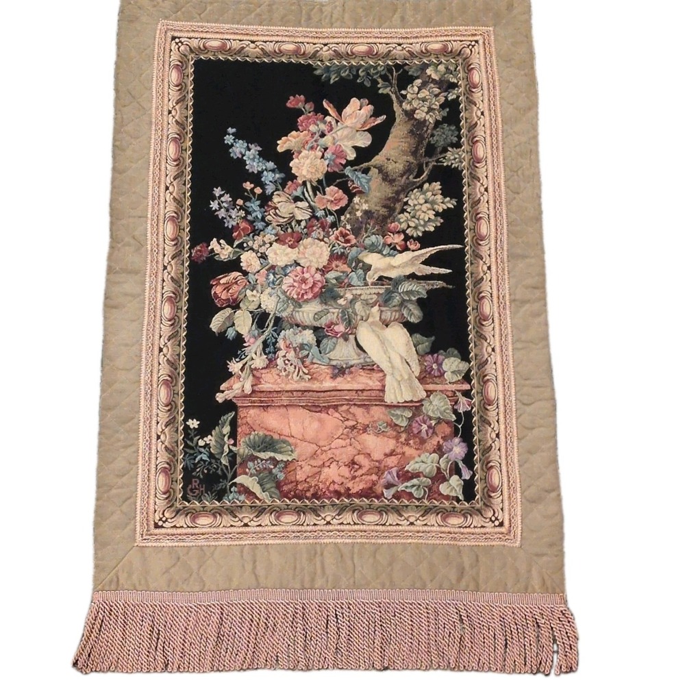 Wall European Woven Tapestry 49.5" H X 36" W With Tassel Authentic #18193 COA